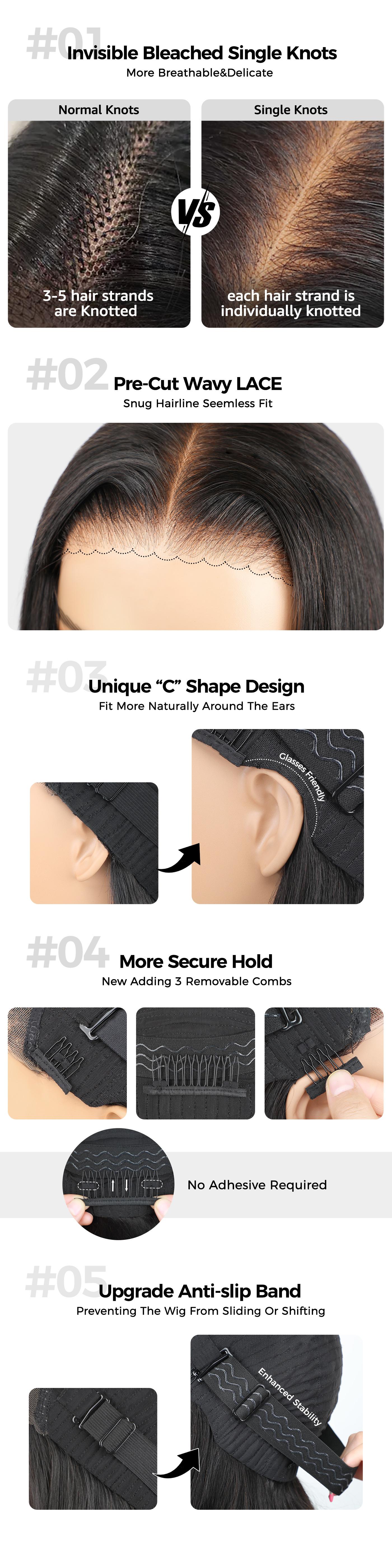 OQHAIR Ombre Blonde Highlights Color Water Wave Glueles Wigs With Black Roots Natural Blend Pre Cut 7x5 Lace Wear Go Lace Front Wigs Human Hair With Drawstring OQHAIR Ombre Blonde Highlights Color Water Wave Glueles Wigs With Black Roots Natural Blend Pre Cut 7x5 Lace Wear Go Lace Front Wigs Human Hair With Drawstring