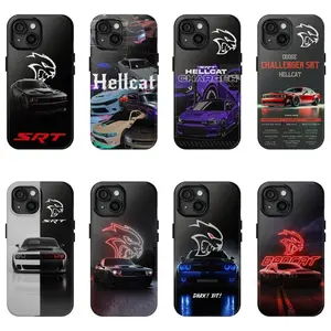 Hellcat Redeye Hard Tough Phone Case, Muscle Car Collage Design, Compatible with iPhone 11-17 Pro Max/Plus and Samsung Galaxy S23-25