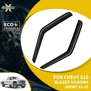 Tape-On Outside Window Visors Sun Rain Guards Vent for Chevrolet S10 1994-2003 & Chevrolet Blazer 1995-2005 & GMC Sonoma 1994-2003 & GMC Jimmy 1995-2001 & Isuzu Hombre 1996-2000, Mount Wind Deflectors, 2PCS