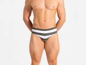Abreu Men's Swim Brief: Slim | Olive & Blanco Horizontal