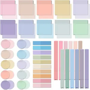 Book Annotation Kit Including 1200 Sheets Transparent Sticky Notes Index Tabs and 12 count Aesthetic Pastel Cute Highlighter Set Assorted Color Clear Sticky Tabs for School Office