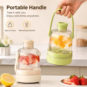 1 Count, Portable Clear Water Bottle with Built-in Ice Tray, Silicone Carry Handle, Sealed Leakproof Design for Summer Outdoor and Home Daily Use