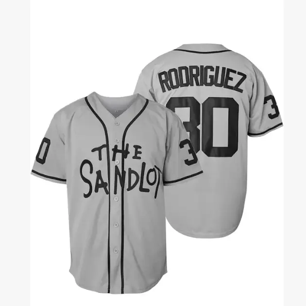Benny 'The Jet' Rodriguez 30 The Sandlot Bel Air Short Sleeve Squints Yeah-Yeah Embroidered Jerseys, Sporty Jersey Baseball Shirt Sports Style Baseball Jersey