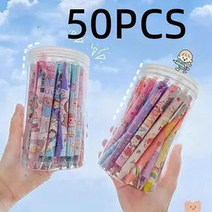 30/50 Pack Cute Fast Dry 0.5mm Bullet Tip Gel Pens, College Student Pen, Perfect for School and Office Use, Press-Type Design for Easy Writing, Aesthetic Pens