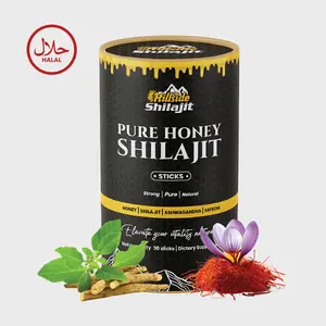 HILLSIDE SHILAJIT Pure Himalayan Shilajit Honey Sticks with Raw Organic Honey Fulvic Acid 85+ Minerals Fast Absorbing 30 Sticks Natural Energy Boost - Honeycombs