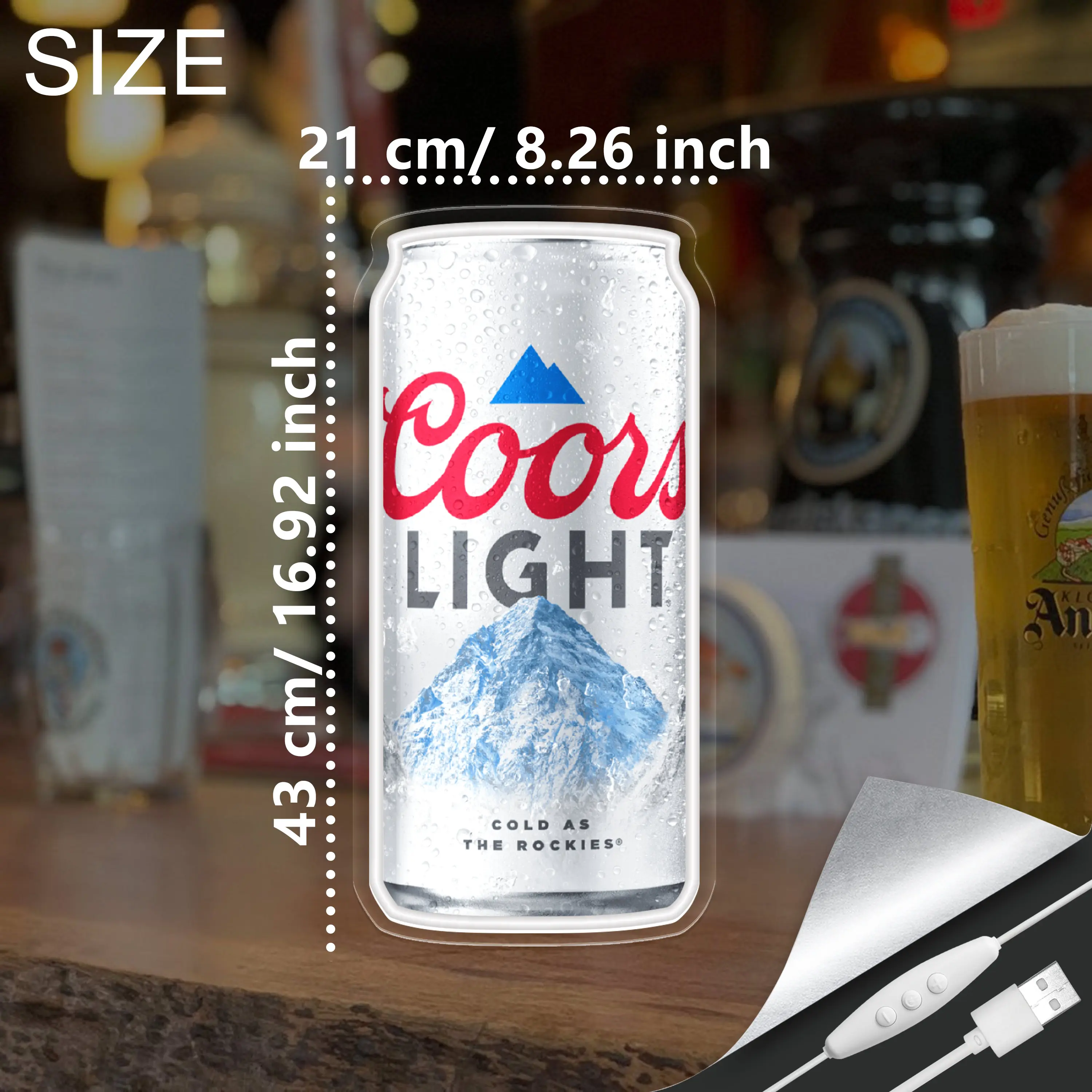 Blue Mountain Coors Light Neon Sign Cool Beer Bar WALL Decor Man