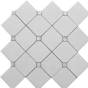 ALASKA PEARL SQUARE Thassos/Shell Mosaic Tile