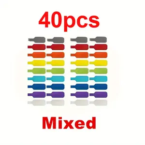 40 Piece Colorful Coil Labels Waterproof Easy to Write and Tear Smooth Surface Reusable Wire Management Tags for Home Office Use