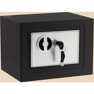 Compact Digital Security Safe - Electronic Keypad & Backup Keys - 0.23Cuft Wall Mount Safe for Home Office Jewelry Documents - 9.05 x 6.7 x 6.7 Inches Portable Fireproof Lock Box - Black Anti-Theft Design