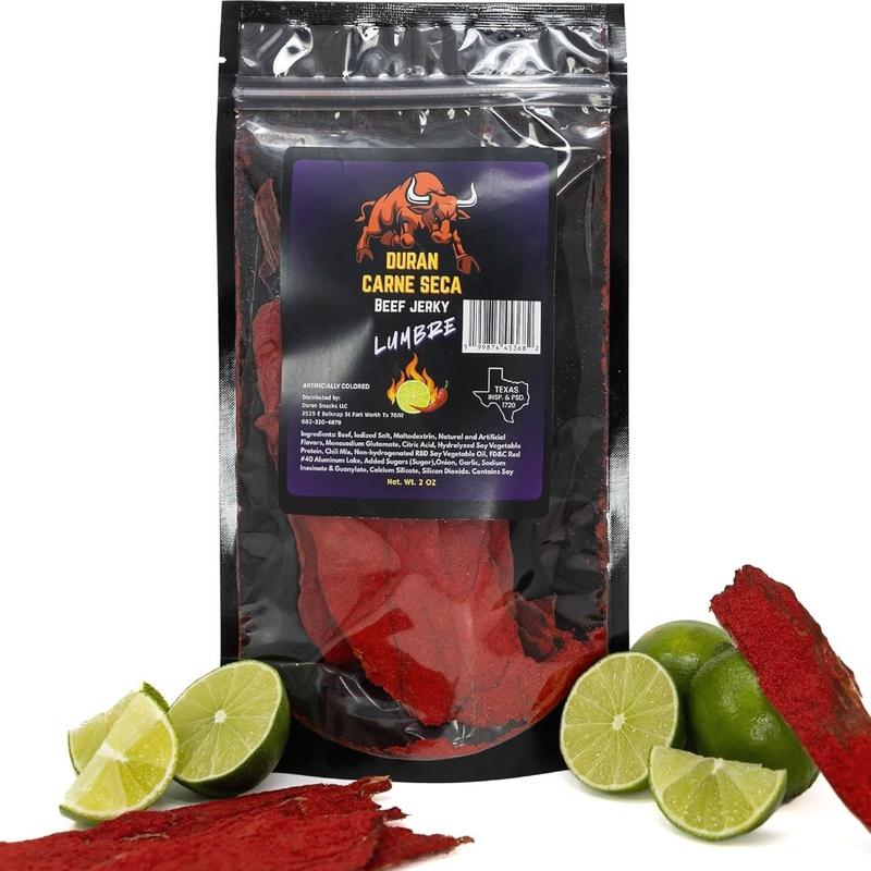 Tizon Lumbre Carne Seca - Spicy Fuego Beef Jerky Snack, Premium Mexican-Style Dried Beef, 2oz Resealable Pouch, No Added Hormones, USA Made