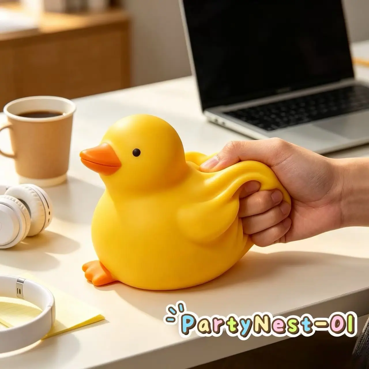 Giant Super Stretchy Jumbo Duck Squishy Toy - Kawaii Soft Squeeze Fidget Sensory Squishies for Adults, 2026 Holiday Gift, Party Supply
