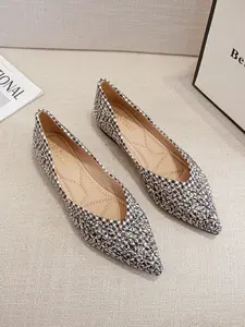 Women's Soft Sole Fairy Slip-On Shoes, Pointed Toe Medium Width, Rubber Sole, Casual All Season Footwear, Perfect for Work & Travel
