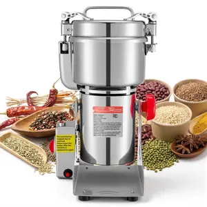 500g Electric Grain Mill Grinder, 2000W 28000RPM High Speed Spice Corn Dry Grinding Machine, Stainless Steel Pulverizer Powder Machine For Dried Grains Coffee Beans Spices Nuts (270° Swing Type)