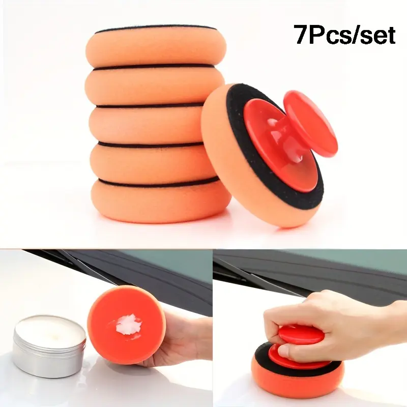 Car Waxing Sponge Waxing Artifact Car With Manual Round Car Waxing Polishing Sponge Tool Polishing Car Polisher Tool Car Shine Enhancer