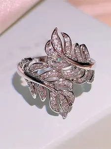 1 PC Pretty Cubic Zirconia Ring For Women For Wedding Engagement Party Jewelry Valentine's Day Gift