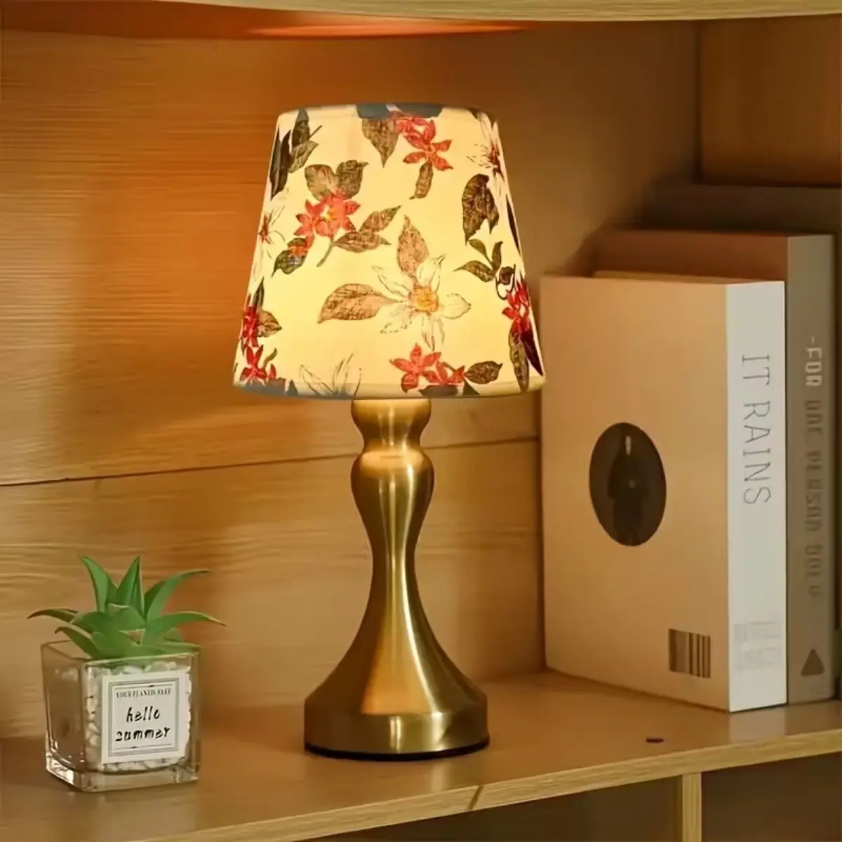 Modern LED Desk Lamp, Adjustable Soft Light, Handmade Fabric Shade, Flower Design Lamp, Indoor Decorative Light, Polished Metal Base, USB Powered, Ideal for Bedroom, Living Room, Reading, Ambient Night Lamp, Bedside Table Lamp, Aesthetic Table Lamp