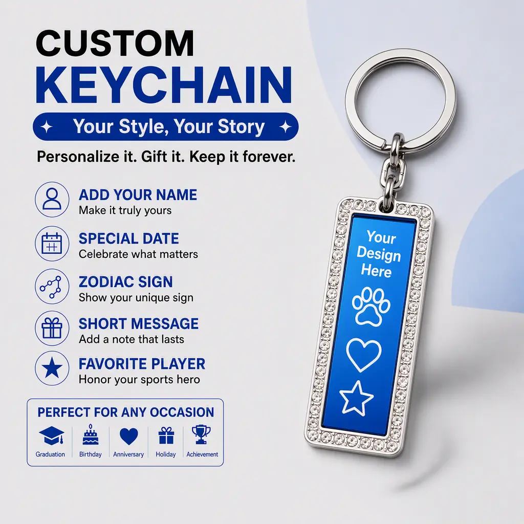 Custom Engraved Keychain, Personalized Name & Special Date, Custom Short Message, Zodiac Sign Available, Durable Metal Key Holder, Unique Gift for Men & Women for Daily Use