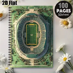 1 Spiral Coil Notebook 5.7x8.26 inch, Durable Binding, Stadium Sports Journal, Game Day Notes, NFL Fan Gift, Football Season Souvenir, Sports Enthusiast Diary, Tailgate Party Supplies, Birthday Present for Sports Lovers [2D] Flat