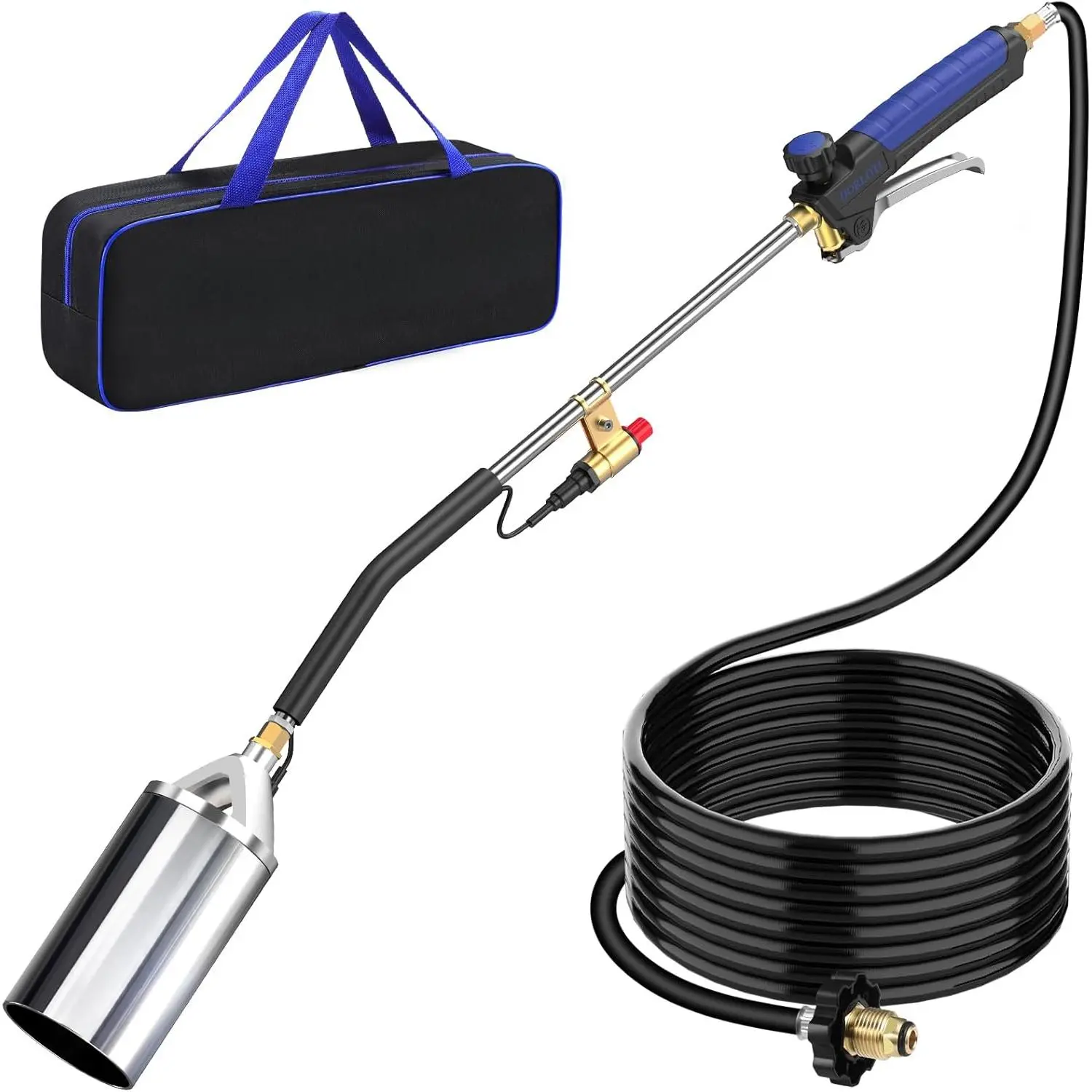 Propane Torch Weed Burner, Blow Torch with Storage Bag, High Output Flame Torch with 10FT Hose, Heavy Duty Flame Weeder with Igniter for Garden, BBQ