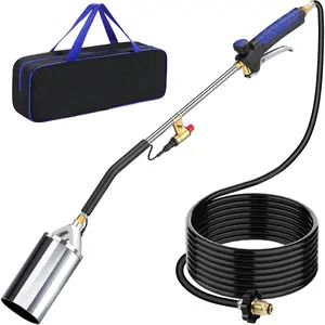 Propane Torch Weed Burner, Blow Torch with Storage Bag, High Output Flame Torch with 10FT Hose, Heavy Duty Flame Weeder with Igniter for Garden, BBQ