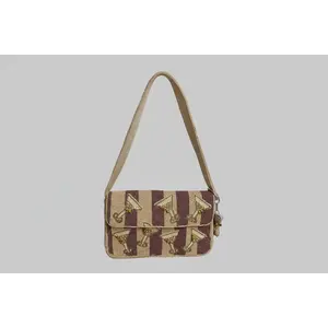 Trending Beaded Bag - Martini Striped Brown/Cream