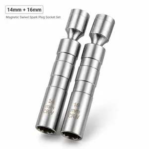 Magnetic Swivel Spark Plug Socket Set, 3/8-Inch Drive 12-Point Thin-Wall Spark Plug Removal Tool,father's gift