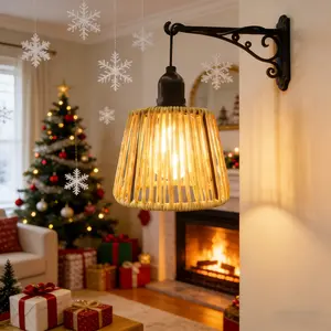 1pc Bohemian Style Woven Pendant Light, Outdoor LED Lantern, Battery-Powered (Batteries Not Included), Bohemian-Style Japanese Nordic Decor, Suitable for Courtyard, Patio, Garden, Balcony, Coffee Shop and Bookstore Decor