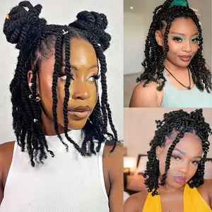 Hot Wholesale Afro Kinky Bulk Human Hair 18 Inch Afro Kinkys Bulk Human Hair for Micro Twist Dreadlock Extensions Loc Afro Kinky Bulk Human Braiding Hair 50g/Pack 1B