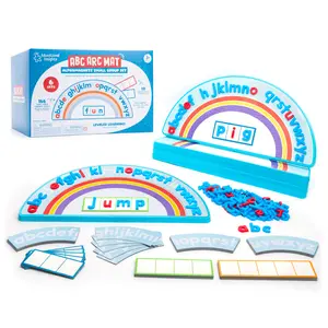 Educational Insights ABC Arc Mat Group Set for Ages 3+ with Magnetic Alphabet Arc Snap-to-gether Mat, 36 Color-Coded Alpha Magnets & Teaching Guide