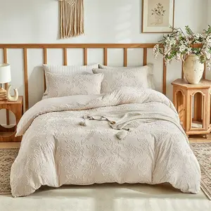 The plant leaves are packaged duvet cover set in a 2/3 set (1 duvet cover + 1/2 pillowcase), soft and cozy, featuring an elegant and simple style of bedding. Suitable for all seasons, available in 3 colors and 9 sizes. Perfect for bedrooms, guest rooms,