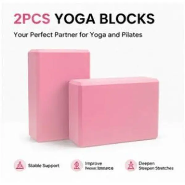 2-Pack Yoga Blocks – Premium EVA Foam Yoga Bricks for Yoga, Pilates & Meditation| Non-Slip Beveled Edge Support Blocks for Stability, Balance, Flexibility & Deep Stretching| Lightweight Fitness Accessories for Home Gym & Studio| Purple/Pink/Black Gift