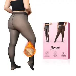 Awant Women's Winter Warm Fleece Lined Lifting Leggings High-Waist Elastic Translucent Sheer Thermal Pantyhose for Cold Weather & Outdoor Wear Winter Clothes for Women Warmer