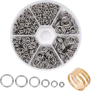 PH PandaHall 1000pcs 304 Stainless Steel Jump Rings, 18-Gauge Open Jump Ring 4/5/6/8/9/10mm Connector Rings O Ring Chainmail Rings for Earring Bracelet Necklace Jewelry Keychain DIY Craft Making