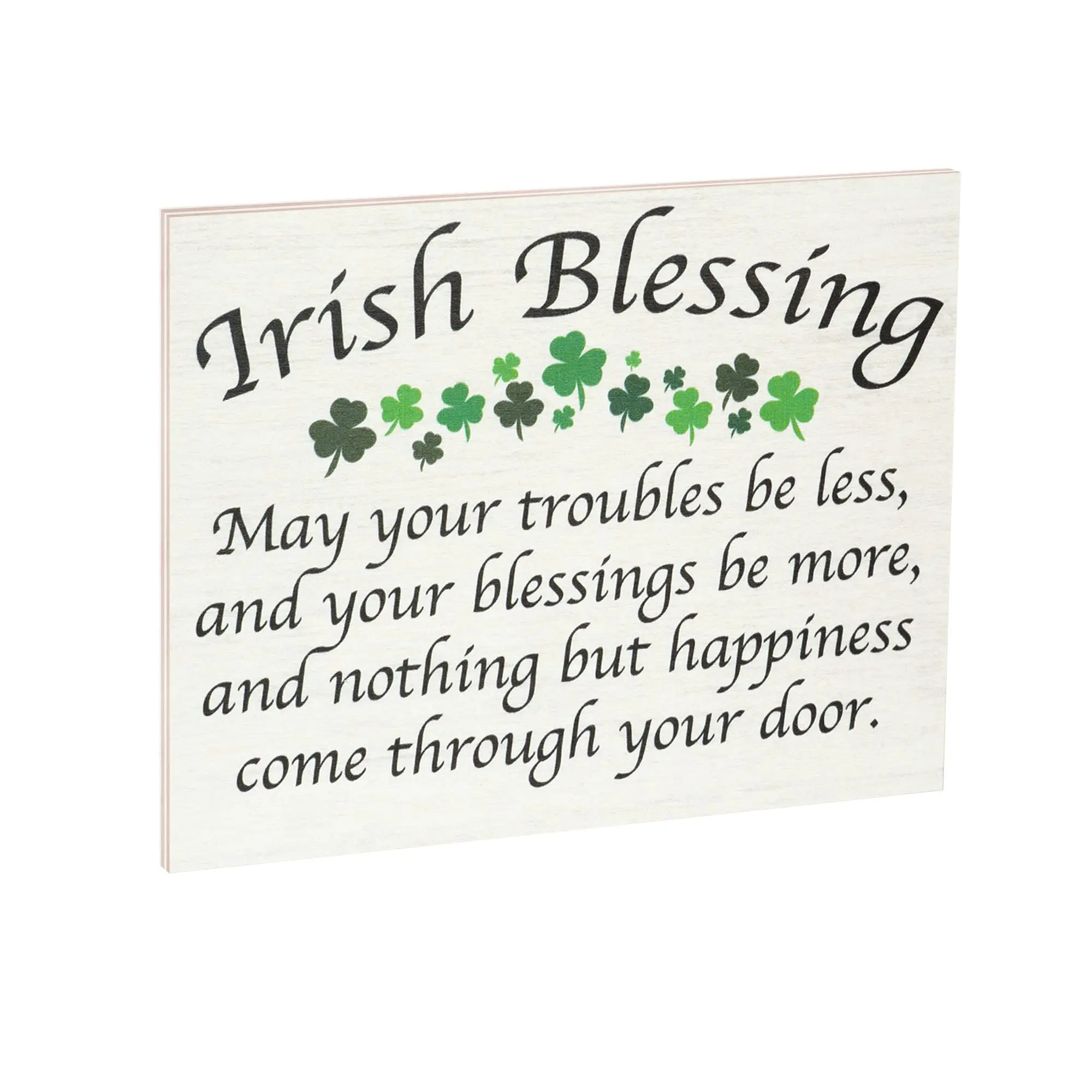 JennyGems St Patrick's Day Decor, Irish Blessing Sign, May Your Troubles Be Less and Your Blessings Be More, Irish Prayer, Irish Decor, Made in USA