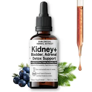 Kidney Flush Herbal Drops | Adrenal Gland Support | Herbal Extract | with Jupiner Berry | Vegan | 60 Servings | Alcohol-Free | 2 oz Bottle | US-Made