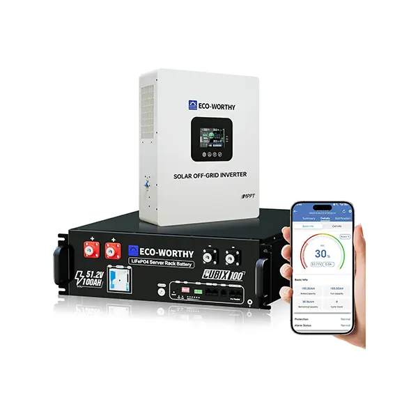 ECO-WORTHY Home Battery Backup Power Supply, 5120Wh LiFePO4 Portable Chargeable Battery, 5000W AC Inverter, 1Hr/2.5Hr Fast Charge, Bluetooth & WiFi Support, for Home Backup, Emergency Use
