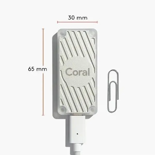 Coral.ai USB TPU for Image Recognition - Edge TPU Coprocessor with USB-C Socket for ML Inference, 4 TOPS Performance, 2 Watts Power