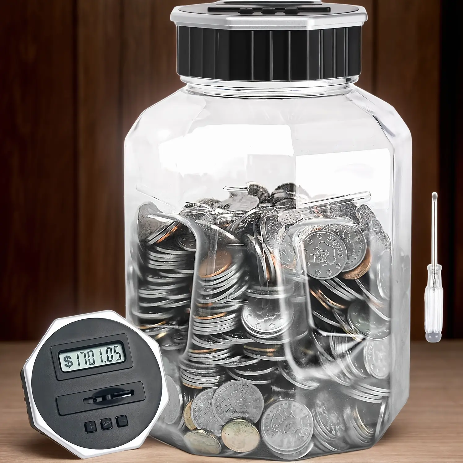 Big Piggy Bank, Electronic Coin Counting Bank Featuring an LCD Display, Coin Savings Bank for Adults with a 81.15oz Capacity, Suitable for All US Coins, Perfect Gift for Christmas, Halloween, And Thanksgiving