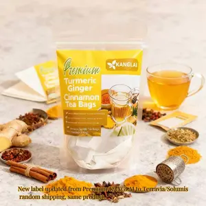 Premium Turmeric Ginger Cinnamon Tea 60/120 Bags 100% Natural Anti-Inflammatory Eco-Friendly No Sugar Caffeine Gluten Vegan Loose Leaf Tea antiinflamma tea, looseleaf tea Beverageanti in flama tea ginger caffeine free Vegan tiktokshopspringglowup