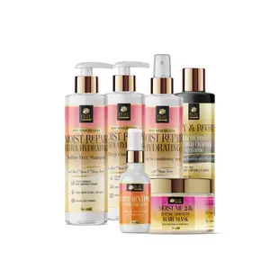 Moisture Boost Starter Kit for Dry, Brittle Hair – Deep Hydration, Repair Damaged Hair, Anti Frizz & Soft, Smooth Healthy Hair Care(Elite Hair Care USA)