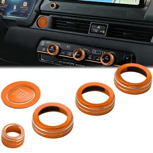 Auovo A/C Control Volume Knob Tune Knob Covers Compatible with Honda Pilot 2026 Accessories Center Console Switch Knob Button Cover Trim Car Interior Trim Decorations(Orange)