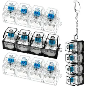 Keyboard Fidget Toy Keyboard Fidget Keychain 4-in-1 Keyboard Decompression Button Finger Clicker Toys Button Stress Relief Fidget Gifts