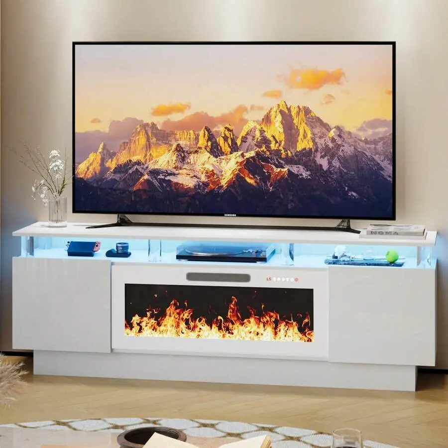 Acrylic Column Posts White With White Fireplace