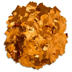 Rectangle Orange Metallic Confetti – Premium Mylar Slow-Falling 1lb Loose Pack