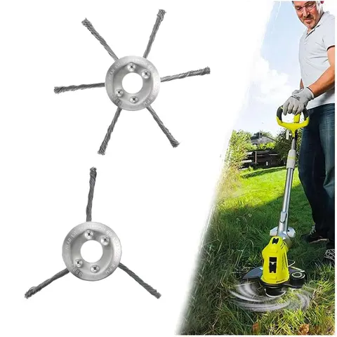 7.8 inch Steel Wire Brush Cutter Trimmer Head, Weed Wacker Attachments Heads,Wired Trimmer Head Replacement for Electric Battery Powered Cordless String Trimmer, Weed Eater, TikTokShopBlackFriday