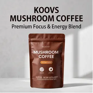 KOOVS High-End Functional Instant Mushroom Coffee Powder, Vitamin-Infused Blend of Premium Coffee Beans & Medicinal Mushroom Essence, Supports Focus & Energy, Ready-to-Brew