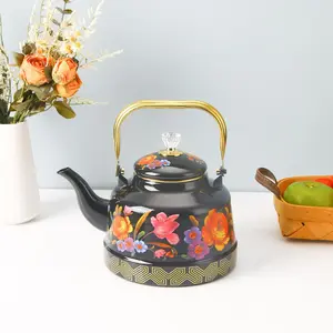 Vintage Flower Pattern Teapot, Retro Tea Pot with Handle, Tea Making Tool for Home Kitchen and Office Use, Summer for Gift, Tea Kettle