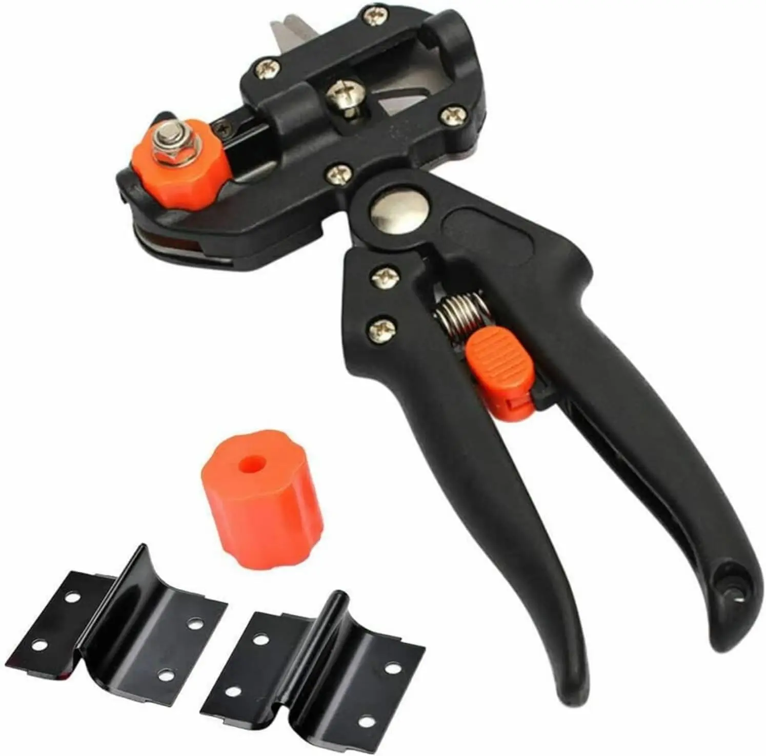 2 in 1 Grafting Tool Shears  Kit with 2 Replacement Blades & 1 Grafting Base for Professional Gardening Pruning and Fruit Tree Trimming Hedge Trimmer Cutting Heavy Duty Handle Home