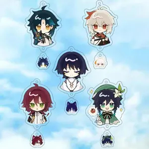 Genshin Impact Game Character Venti Xiao Balladeer Acrylic Keychain Bag Pendant Phone Chain Accessories