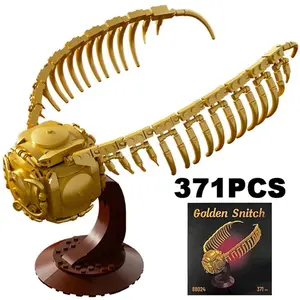 Cretive 371PCS Magic School Ball Games Match Golden Snitch Building Blocks Magic Fly Ball Model Toys Gift For Kids Adult Magnetic Building Blocks